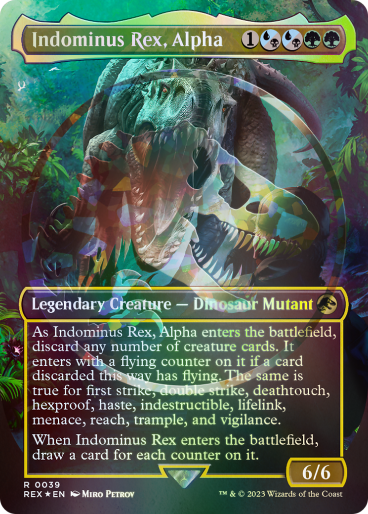 Indominus Rex, Alpha (Emblem) (Borderless) [Jurassic World Collection Tokens] | Boutique FDB TCG