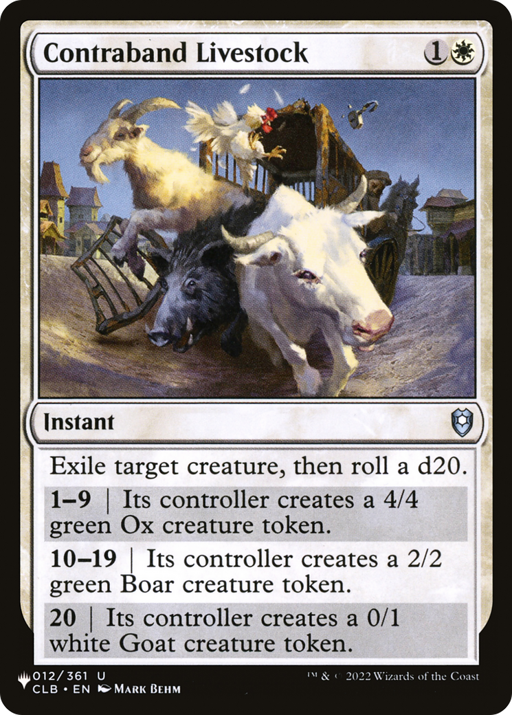 Contraband Livestock [The List Reprints] | Boutique FDB TCG