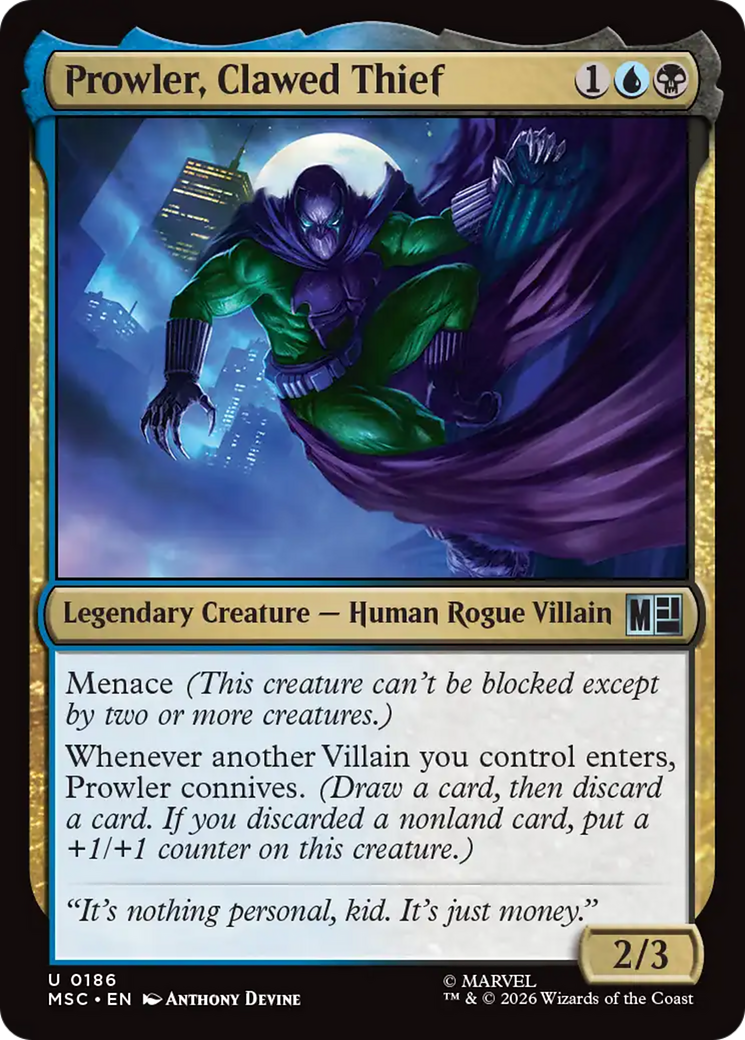 Prowler, Clawed Thief (Surge Foil) [Marvel Super Heroes] | Boutique FDB TCG