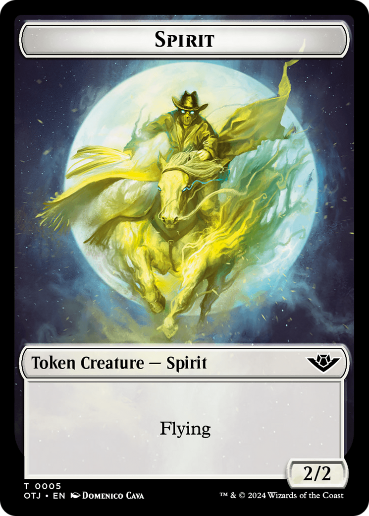 Spirit // Plot Double-Sided Token [Outlaws of Thunder Junction Tokens] | Boutique FDB TCG