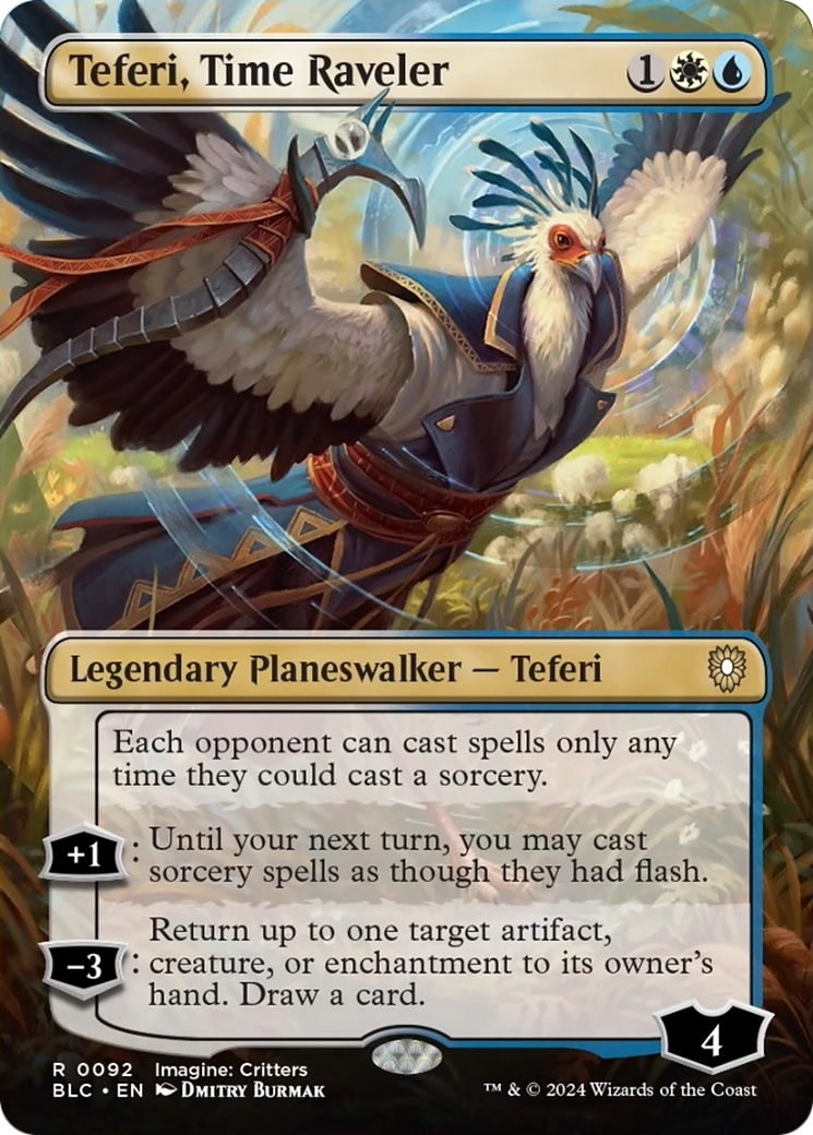 Teferi, Time Raveler (Borderless) [Bloomburrow Commander] | Boutique FDB TCG