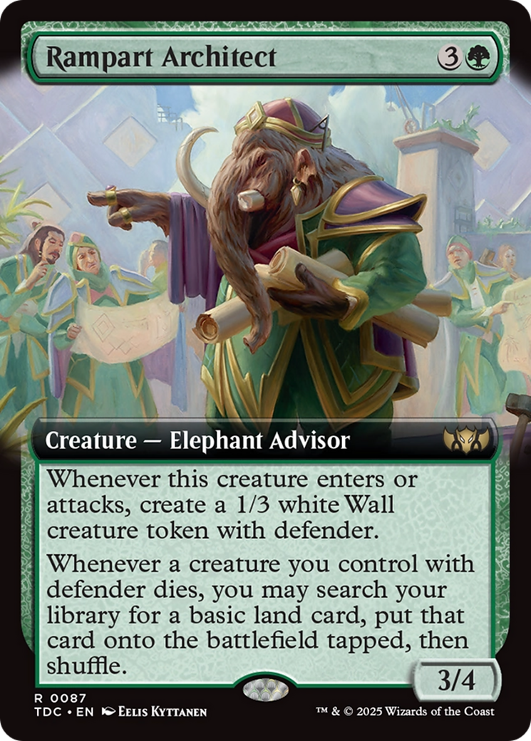 Rampart Architect (Extended Art) [Tarkir: Dragonstorm Commander] | Boutique FDB TCG