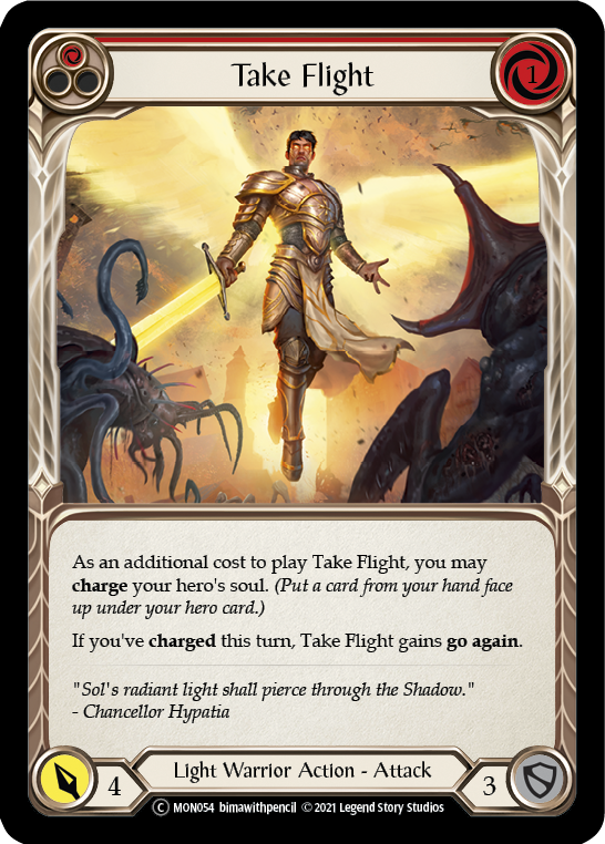 Take Flight (Red) [U-MON054-RF] (Monarch Unlimited)  Unlimited Rainbow Foil | Boutique FDB TCG