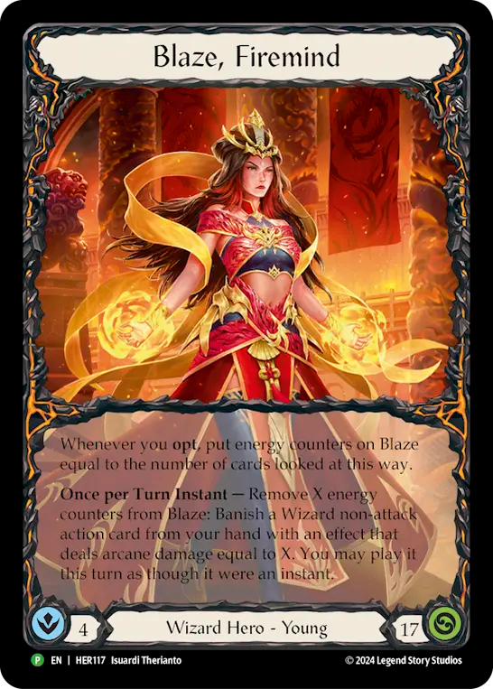 Blaze, Firemind [HER117] (Promo)  Rainbow Foil | Boutique FDB TCG