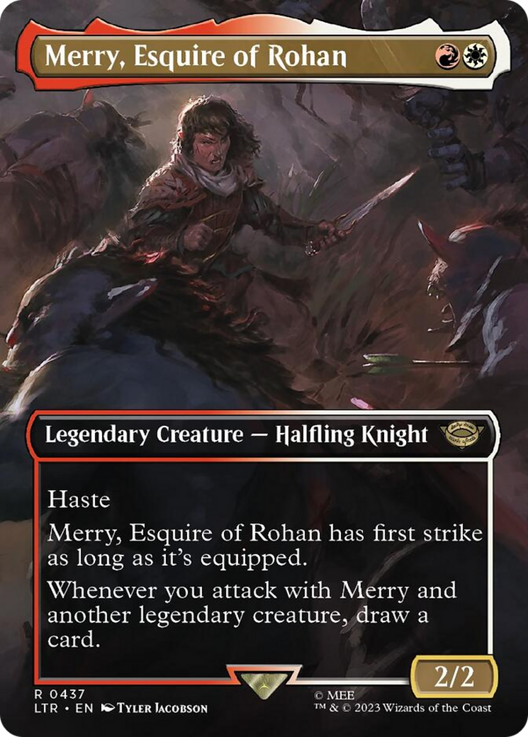 Merry, Esquire of Rohan (Borderless Alternate Art) [The Lord of the Rings: Tales of Middle-Earth] | Boutique FDB TCG