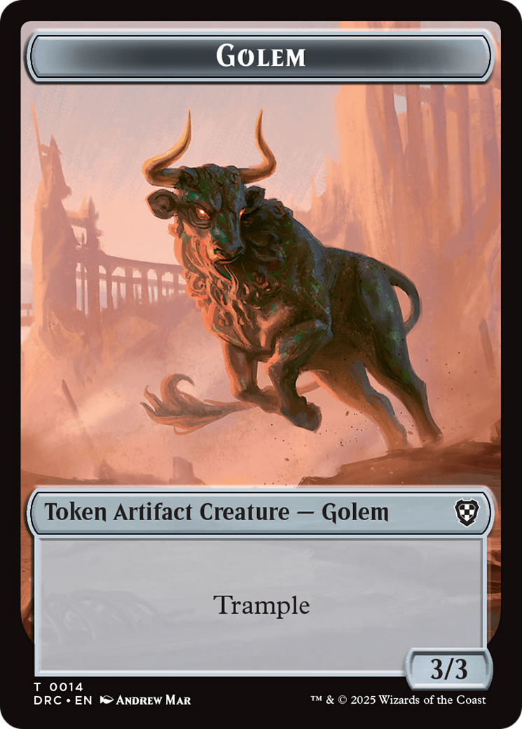 Golem (0014) // Golem (0015) Double-Sided Token [Aetherdrift Commander Tokens] | Boutique FDB TCG