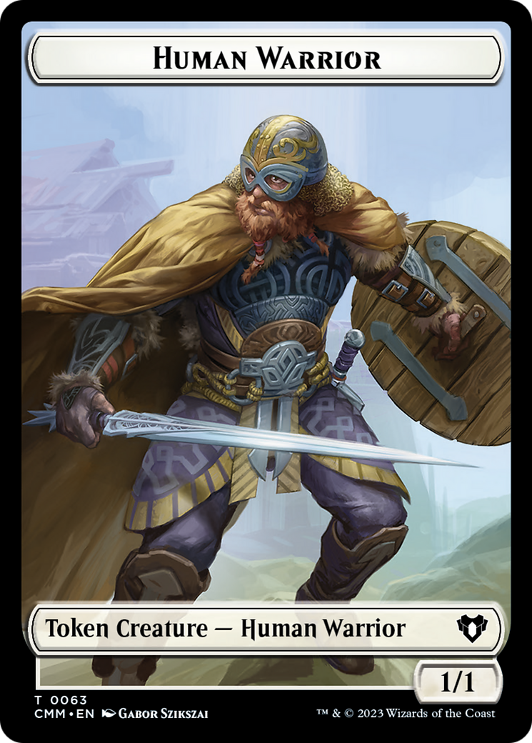 Human Warrior // Zombie Army Double-Sided Token [Commander Masters Tokens] | Boutique FDB TCG