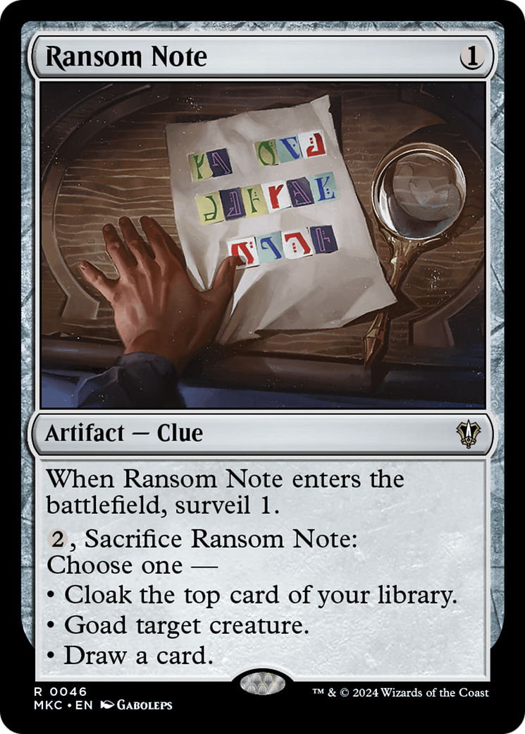 Ransom Note (0046) [Murders at Karlov Manor Commander] | Boutique FDB TCG