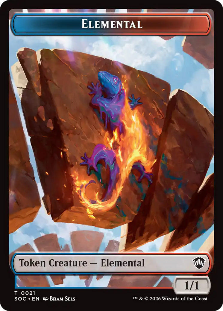 Elemental (0021) // Phyrexian Myr Double-Sided Token [Secrets of Strixhaven Commander Tokens] | Boutique FDB TCG