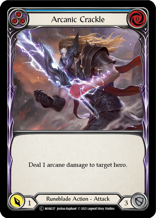 Arcanic Crackle (Blue) [U-MON237-RF] (Monarch Unlimited)  Unlimited Rainbow Foil | Boutique FDB TCG