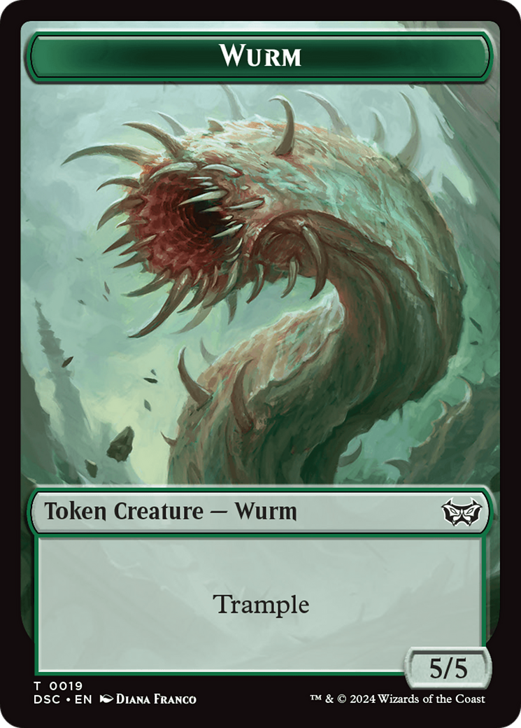 Wurm (0019) // Manifest Double-Sided Token [Duskmourn: House of Horror Commander Tokens] | Boutique FDB TCG