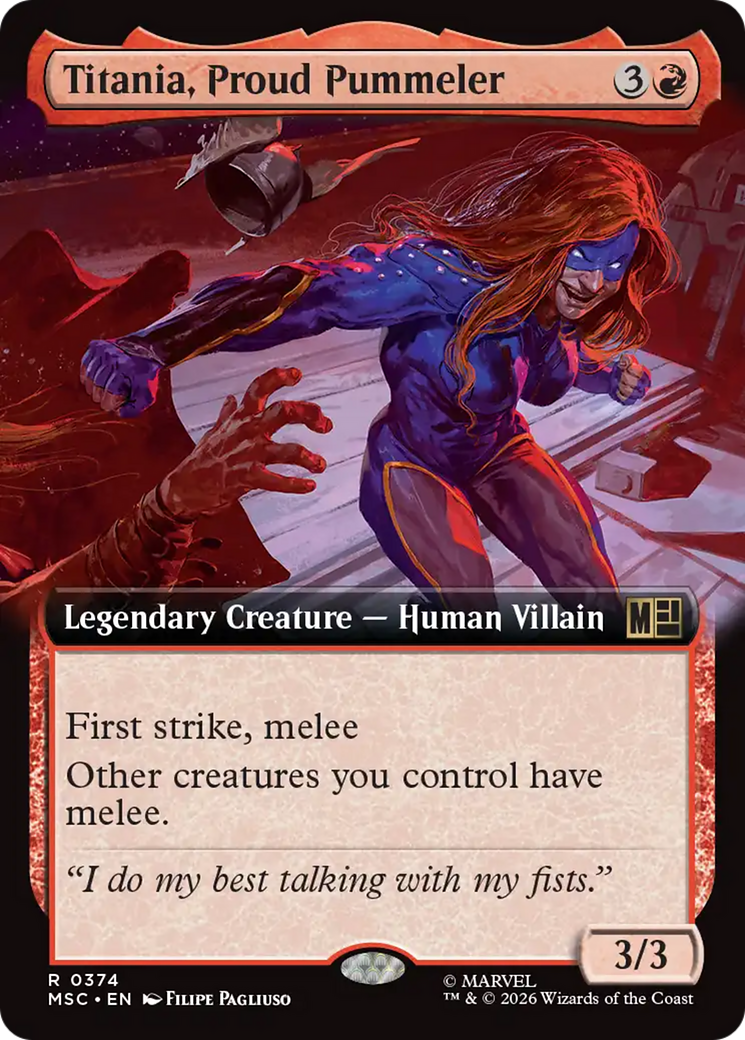 Titania, Proud Pummeler (Extended Art) [Marvel Super Heroes Commander] | Boutique FDB TCG