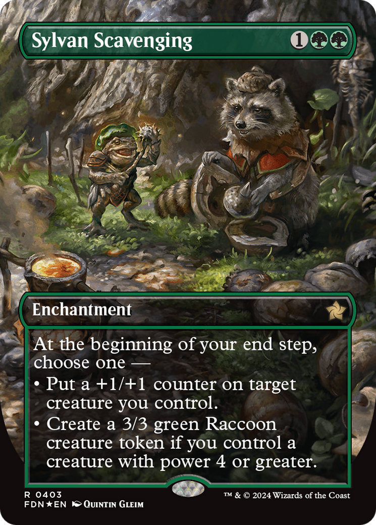 Sylvan Scavenging (Borderless) (Mana Foil) [Foundations] | Boutique FDB TCG