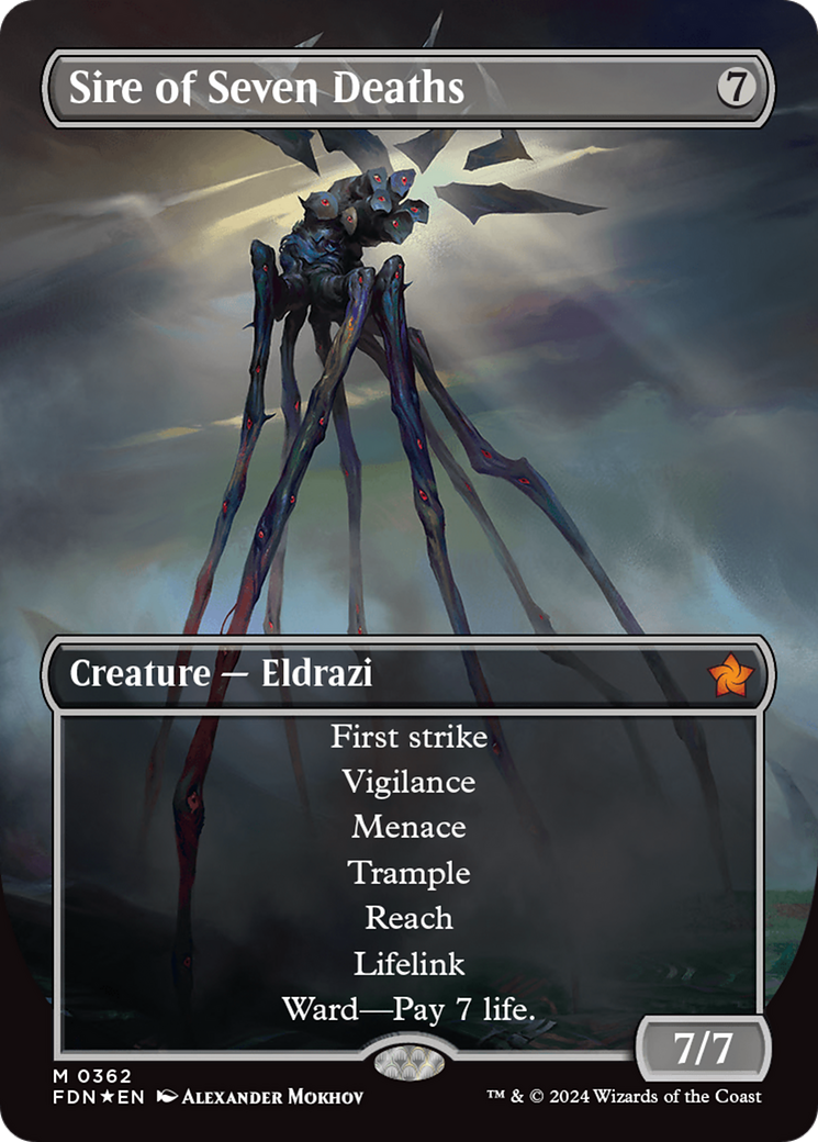 Sire of Seven Deaths (Borderless) (Mana Foil) [Foundations] | Boutique FDB TCG
