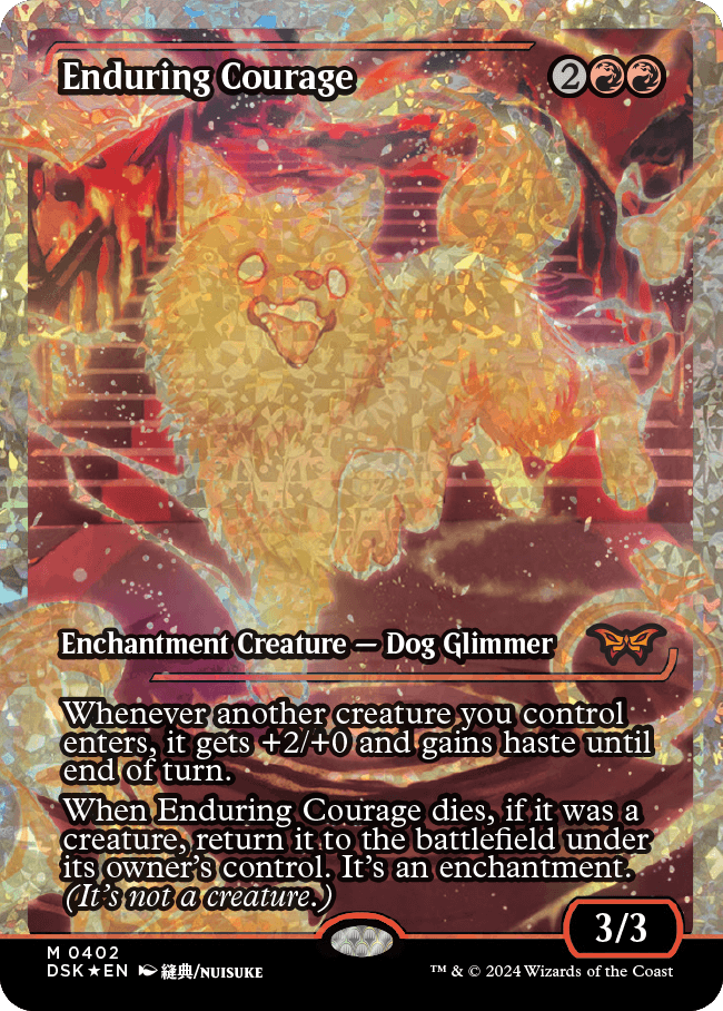 Enduring Courage (Japan Showcase Fracture Foil) [Duskmourn: House of Horror] | Boutique FDB TCG