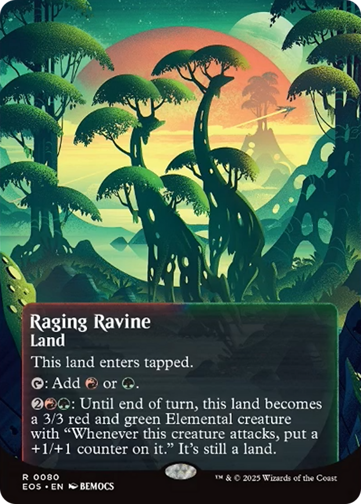 Raging Ravine (0080) (Borderless) [Edge of Eternities: Stellar Sights] | Boutique FDB TCG