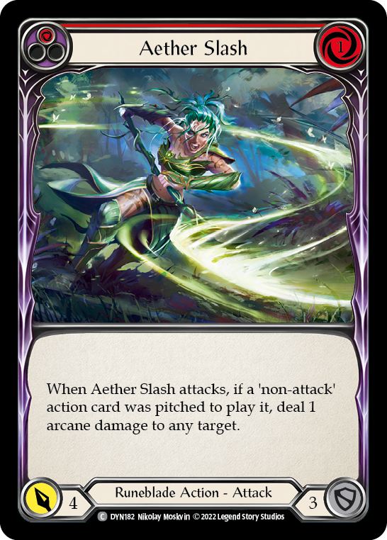 Aether Slash (Red) [DYN182] (Dynasty)  Rainbow Foil | Boutique FDB TCG