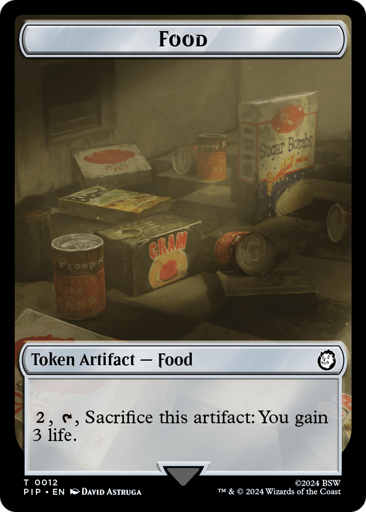 Warrior // Food (0012) Double-Sided Token [Fallout Tokens] | Boutique FDB TCG