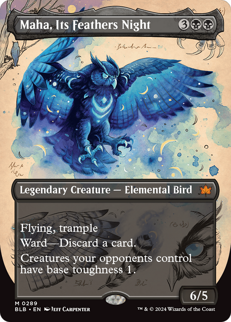 Maha, Its Feather Night (Borderless) [Bloomburrow] | Boutique FDB TCG