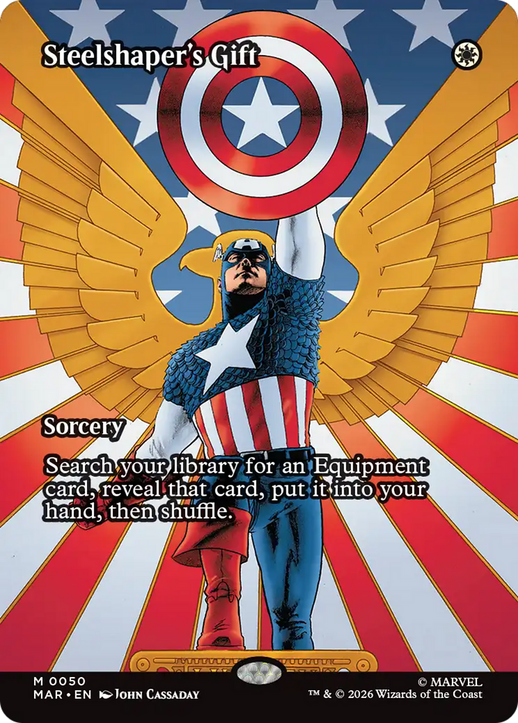 Steelshaper's Gift (Borderless) [Marvel Universe: Eternal-Legal] | Boutique FDB TCG