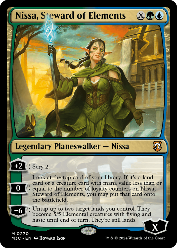 Nissa, Steward of Elements (Ripple Foil) [Modern Horizons 3 Commander] | Boutique FDB TCG