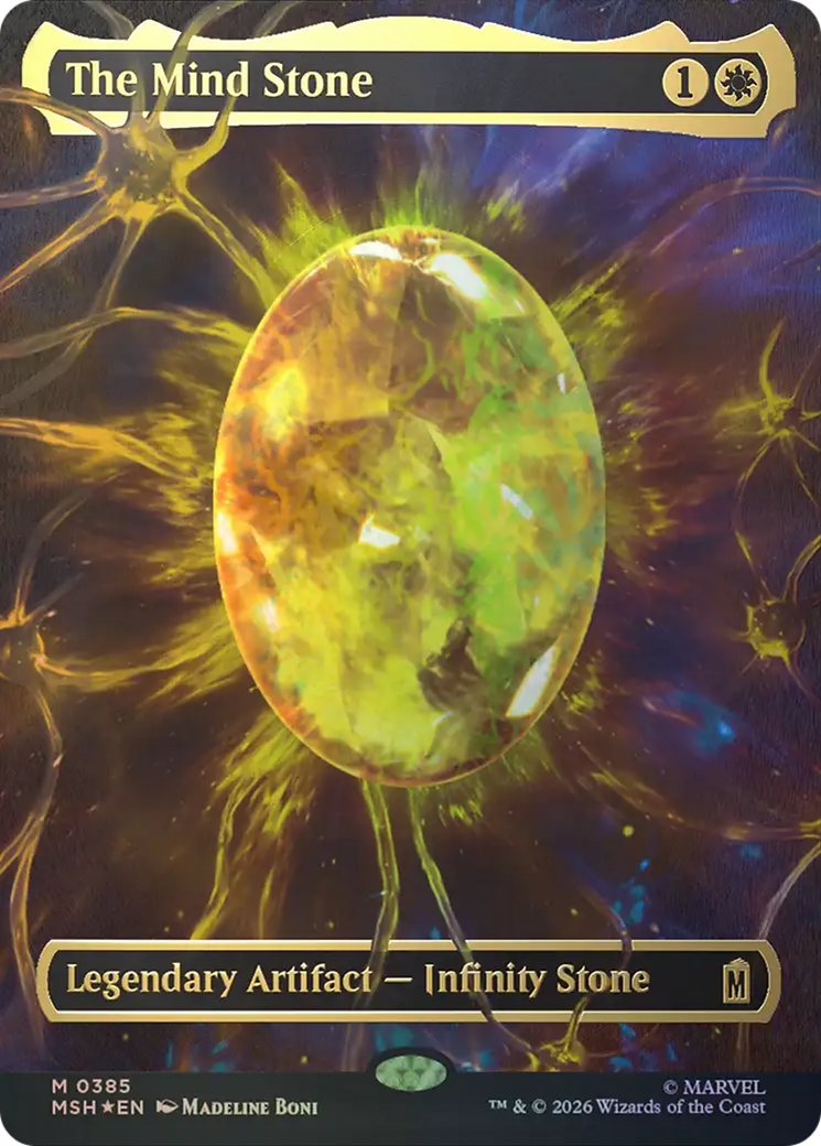 The Mind Stone (Borderless) (Cosmic Foil) [Marvel Super Heroes] | Boutique FDB TCG