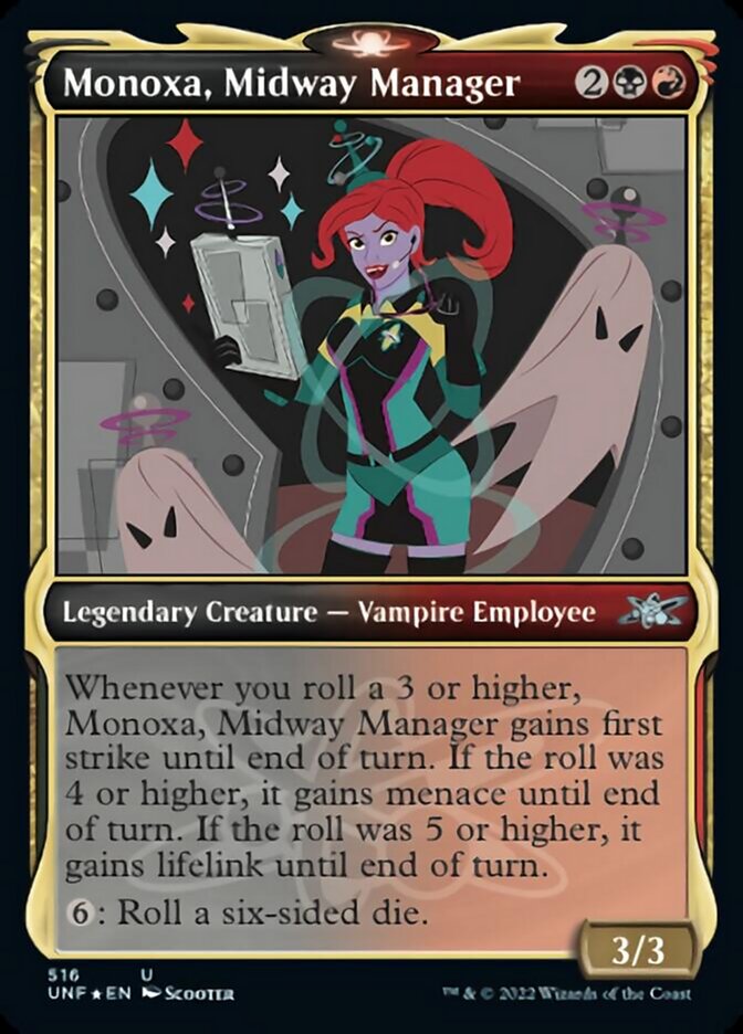 Monoxa, Midway Manager (Showcase) (Galaxy Foil) [Unfinity] | Boutique FDB TCG