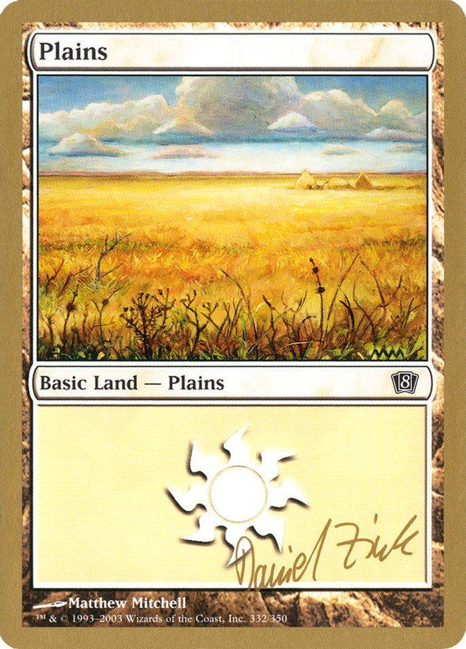 Plains (dz332) (Daniel Zink) [World Championship Decks 2003] | Boutique FDB TCG