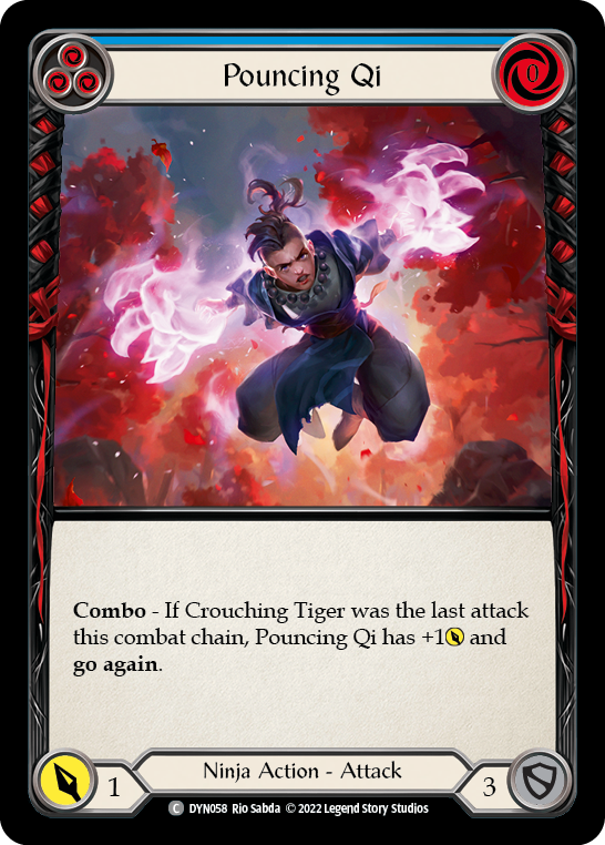 Pouncing Qi (Blue) [DYN058] (Dynasty)  Rainbow Foil | Boutique FDB TCG