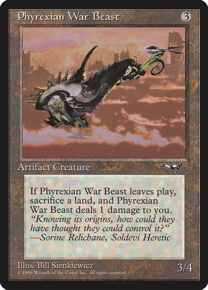 Phyrexian War Beast (Signature on Left) [Alliances] | Boutique FDB TCG