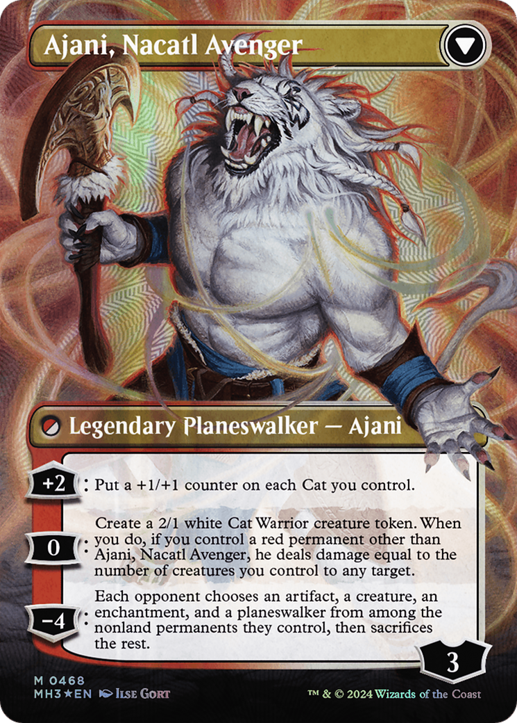 Ajani, Nacatl Pariah // Ajani, Nacatl Avenger (Borderless) (Textured Foil) [Modern Horizons 3] | Boutique FDB TCG