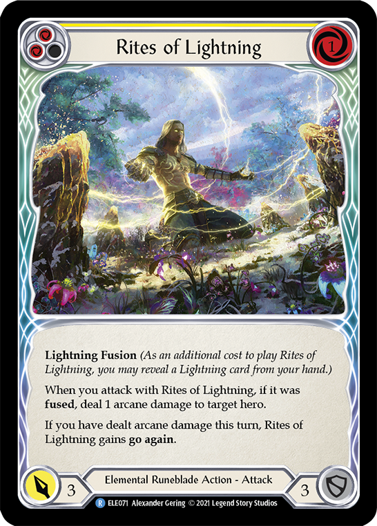 Rites of Lightning (Yellow) [ELE071] (Tales of Aria)  1st Edition Rainbow Foil | Boutique FDB TCG