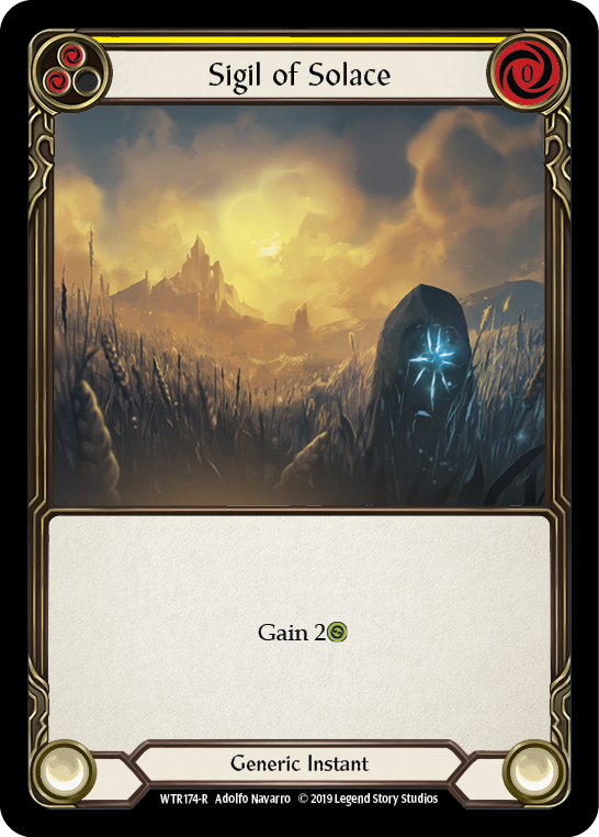 Sigil of Solace (Yellow) [WTR174-R] (Welcome to Rathe)  Alpha Print Normal | Boutique FDB TCG