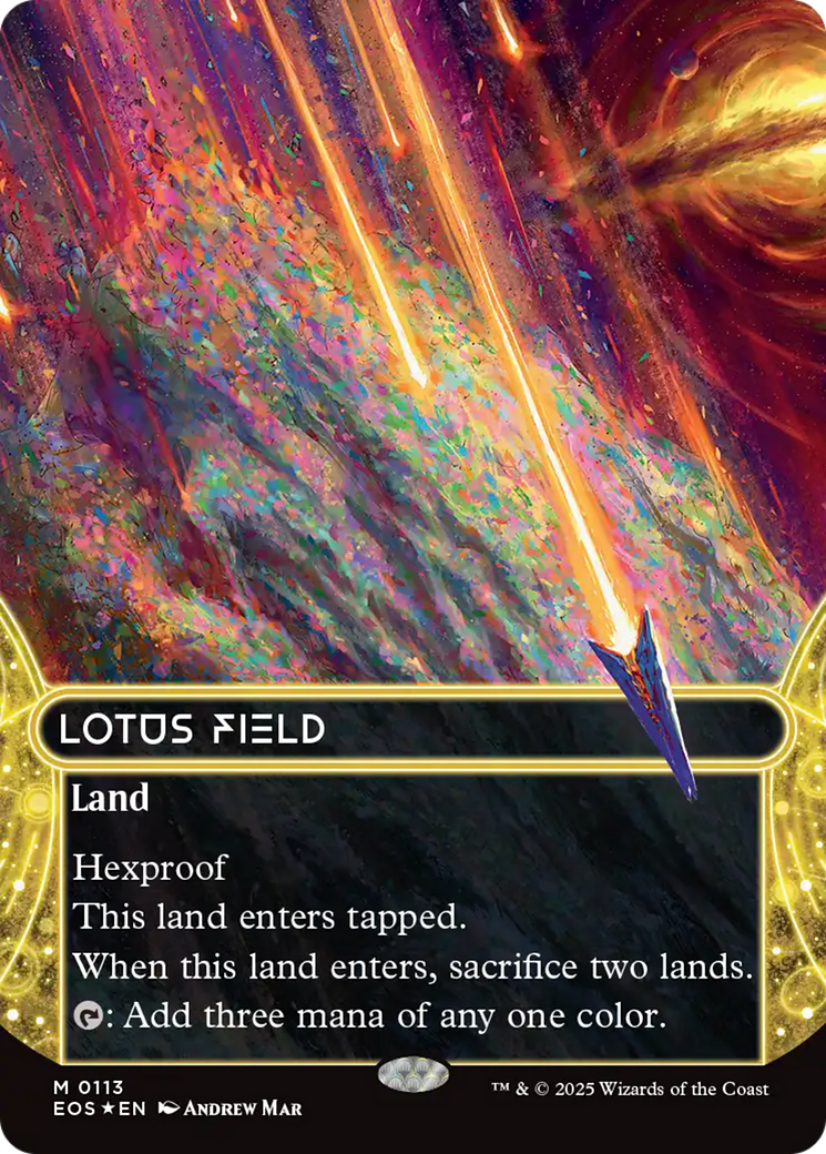 Lotus Field (0113) (Borderless) (Galaxy Foil) [Edge of Eternities: Stellar Sights] | Boutique FDB TCG