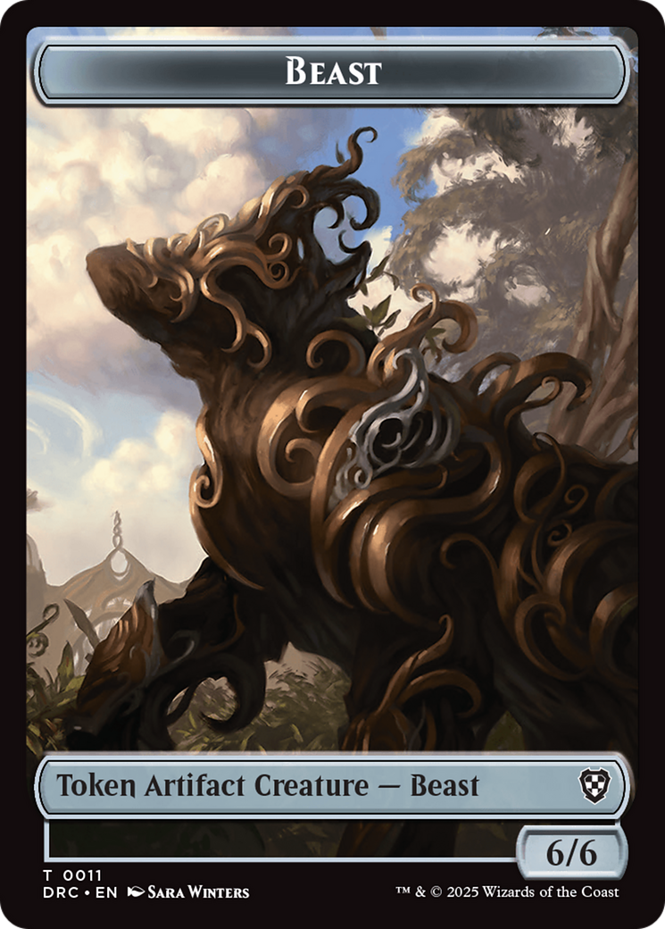 Construct // Beast (0011) Double-Sided Token [Aetherdrift Commander Tokens] | Boutique FDB TCG