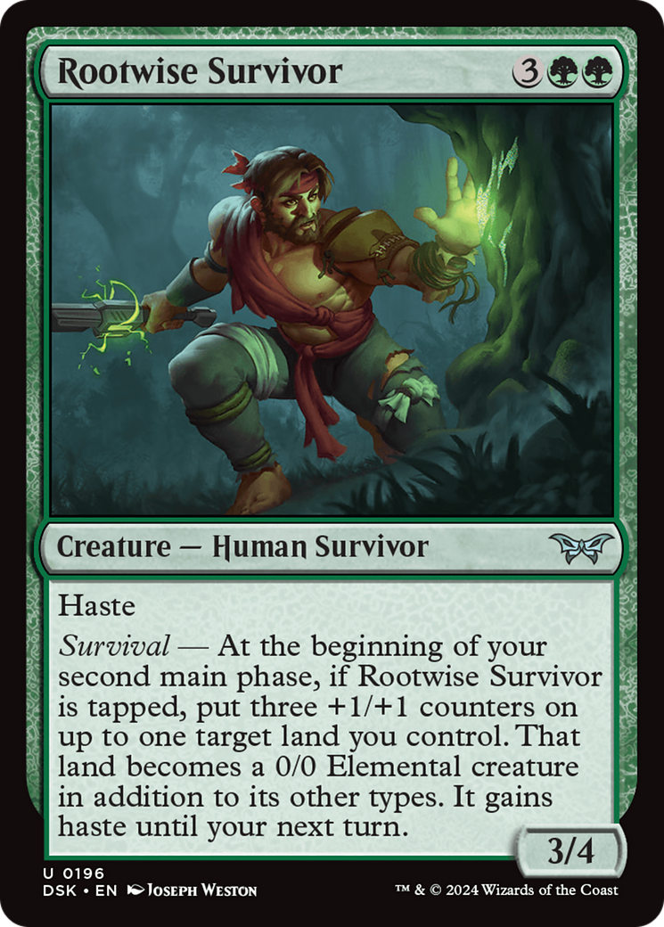 Rootwise Survivor [Duskmourn: House of Horror] | Boutique FDB TCG