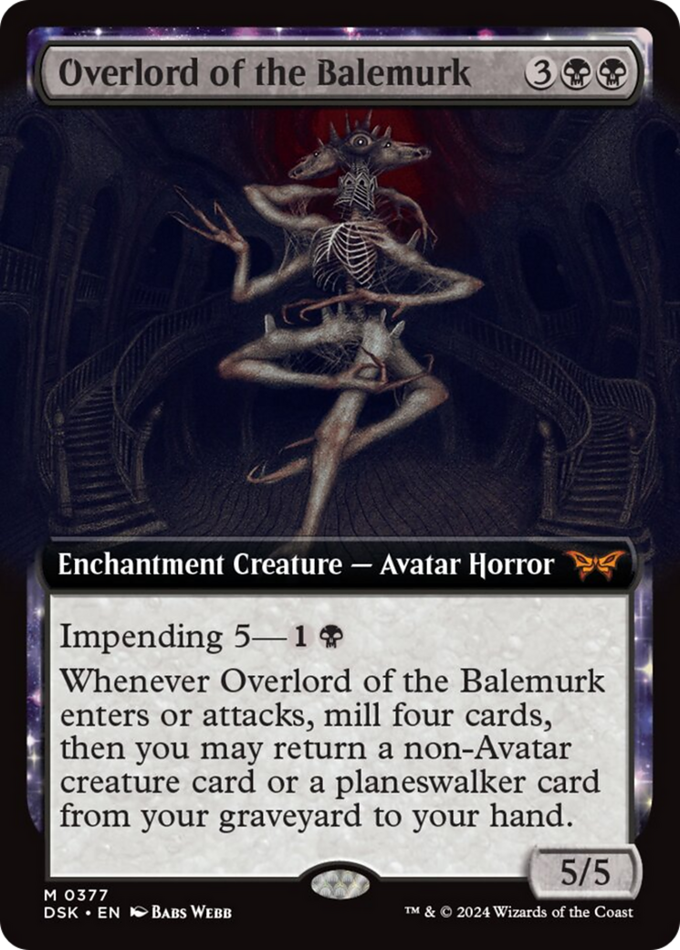 Overlord of the Balemurk (Extended Art) [Duskmourn: House of Horror] | Boutique FDB TCG