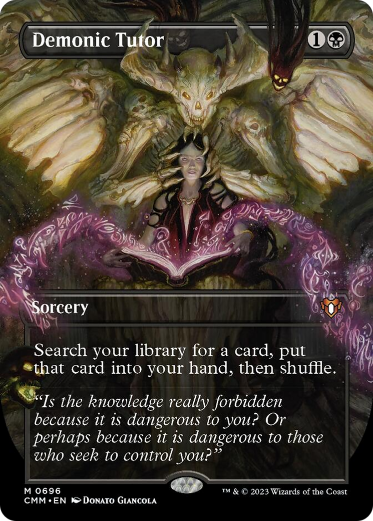 Demonic Tutor (Borderless Alternate Art) [Commander Masters] | Boutique FDB TCG