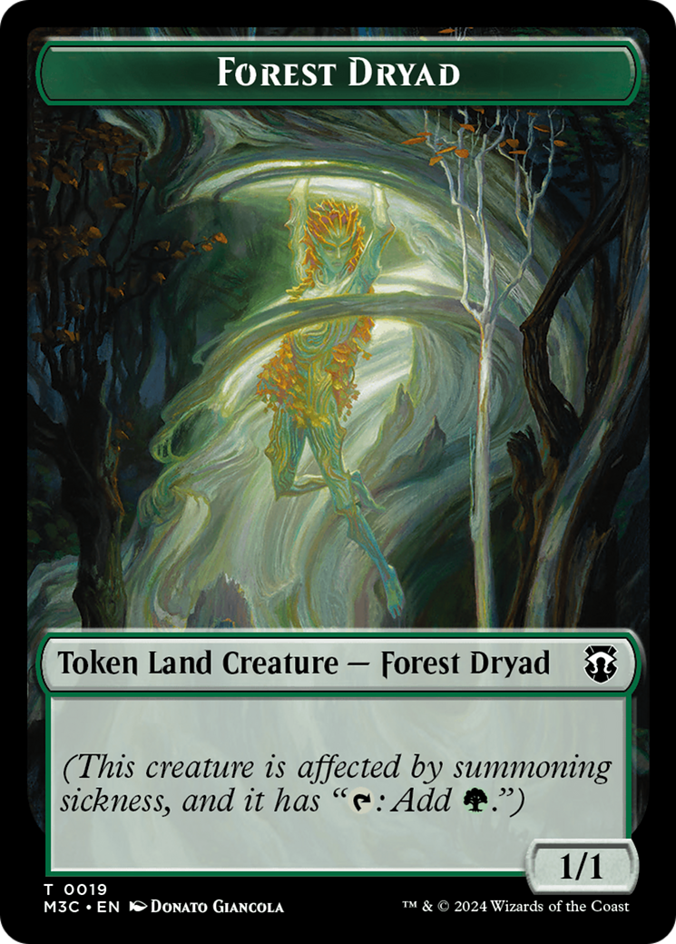 Forest Dryad (Ripple Foil) // Emblem - Vivien Reid Double-Sided Token [Modern Horizons 3 Commander Tokens] | Boutique FDB TCG