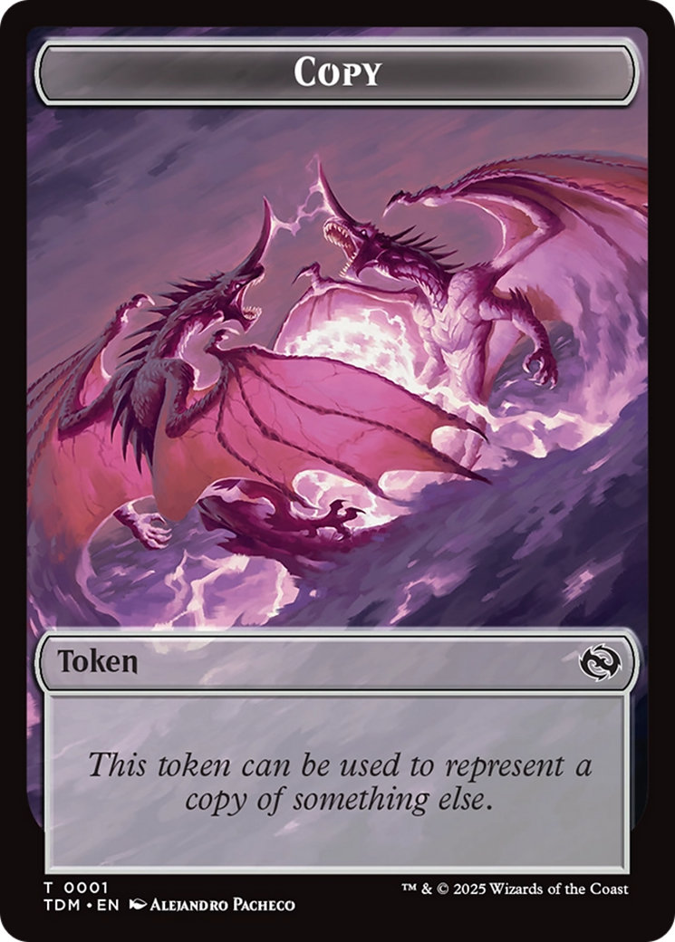 Copy // Dragon (0014) Double-Sided Token [Tarkir: Dragonstorm Commander Tokens] | Boutique FDB TCG