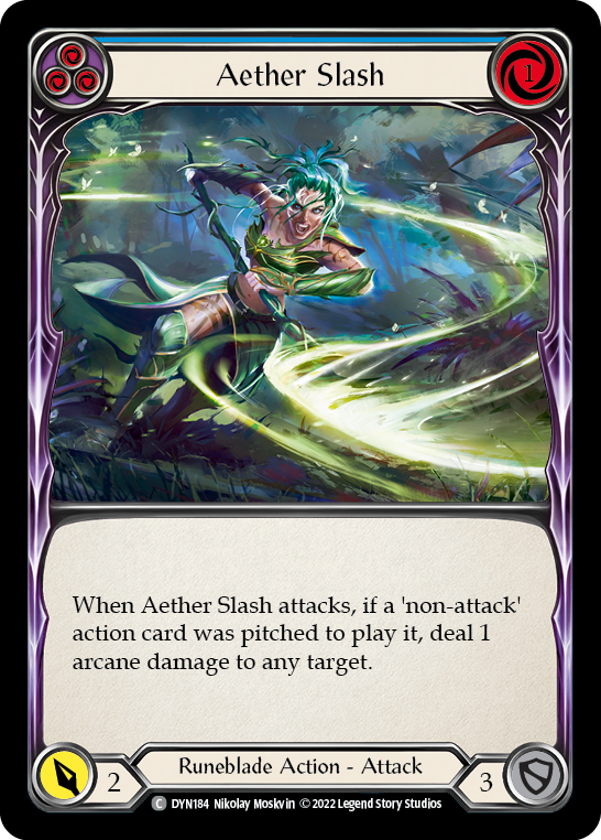 Aether Slash (Blue) [DYN184] (Dynasty)  Rainbow Foil | Boutique FDB TCG