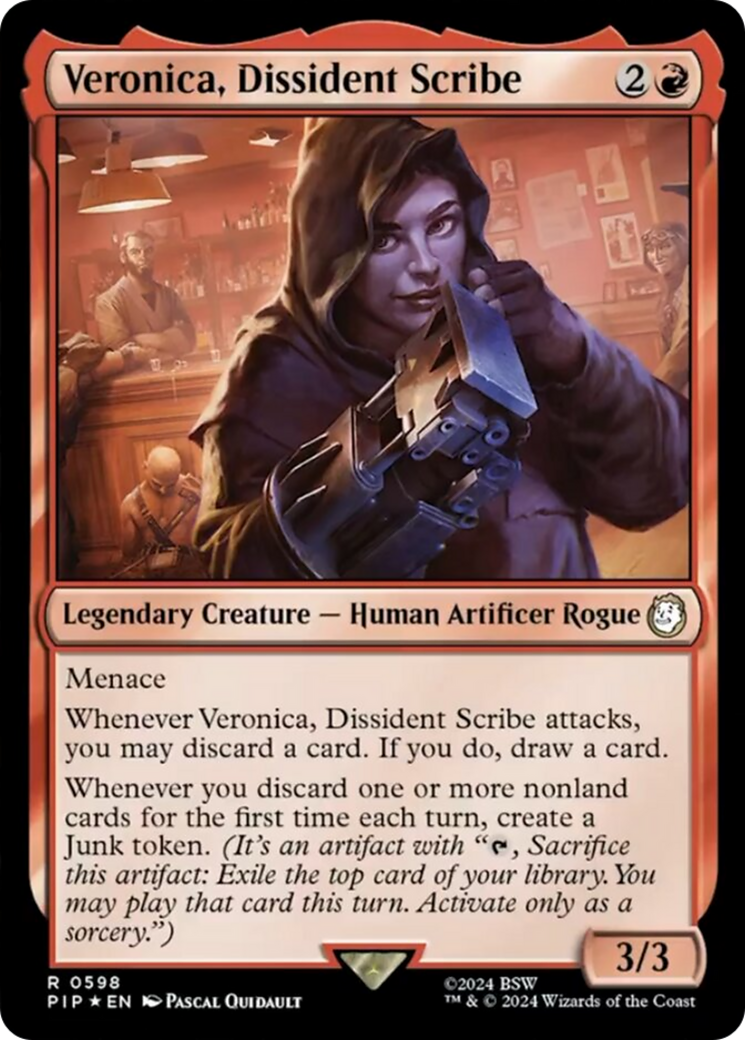 Veronica, Dissident Scribe (Surge Foil) [Fallout] | Boutique FDB TCG