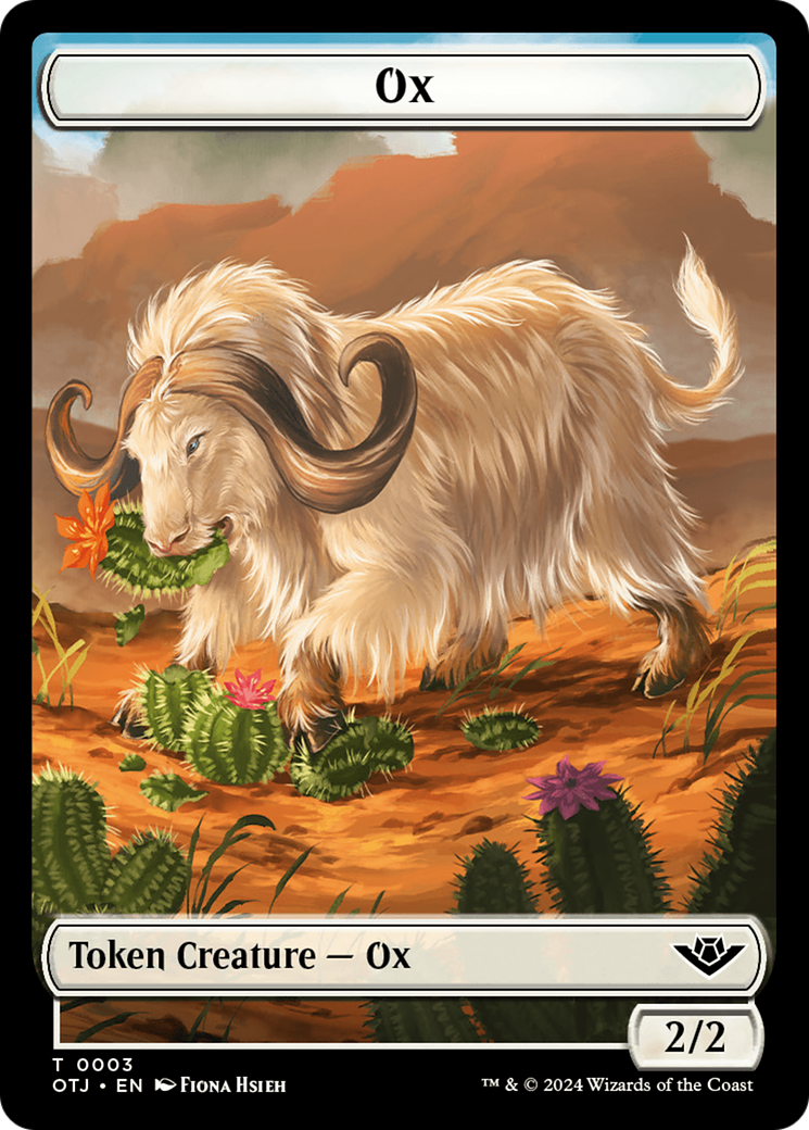 Treasure // Ox Double-Sided Token [Outlaws of Thunder Junction Tokens] | Boutique FDB TCG