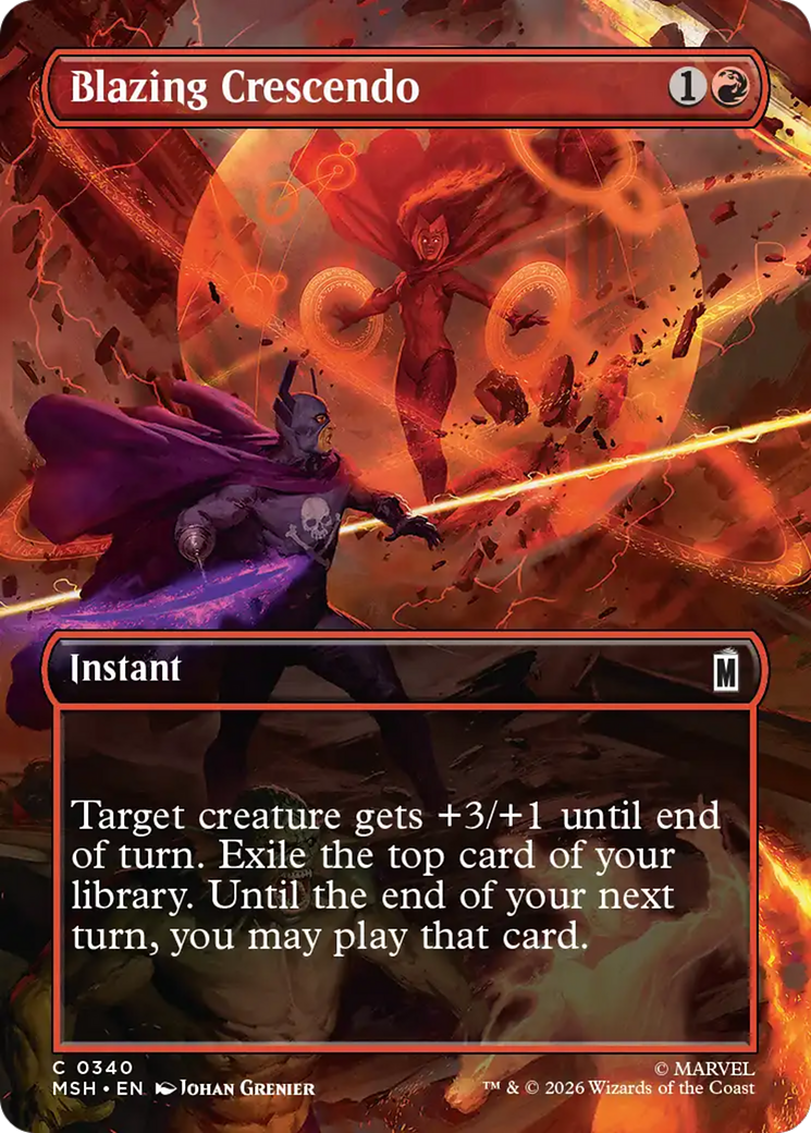 Blazing Crescendo (Borderless) [Marvel Super Heroes] | Boutique FDB TCG