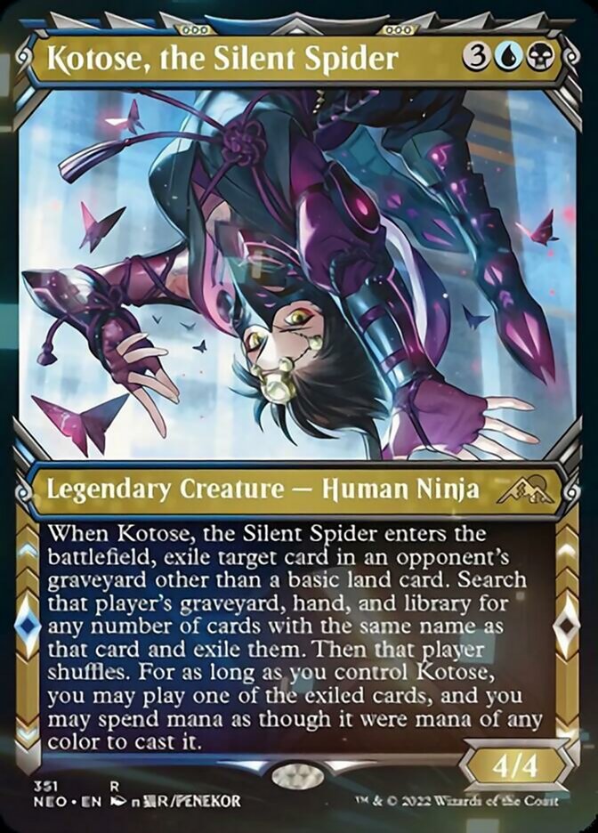 Kotose, the Silent Spider (Showcase Ninja) [Kamigawa: Neon Dynasty] | Boutique FDB TCG