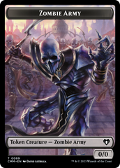 Human Warrior // Zombie Army Double-Sided Token [Commander Masters Tokens] | Boutique FDB TCG