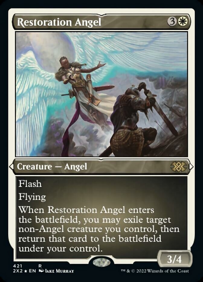 Restoration Angel (Foil Etched) [Double Masters 2022] | Boutique FDB TCG