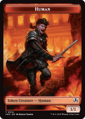 Human (0014) // Emblem - Chandra, Dressed to Kill Double-Sided Token [Innistrad Remastered Tokens] | Boutique FDB TCG