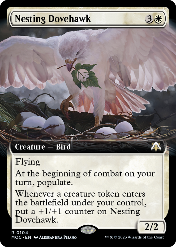 Nesting Dovehawk (Extended Art) [March of the Machine Commander] | Boutique FDB TCG