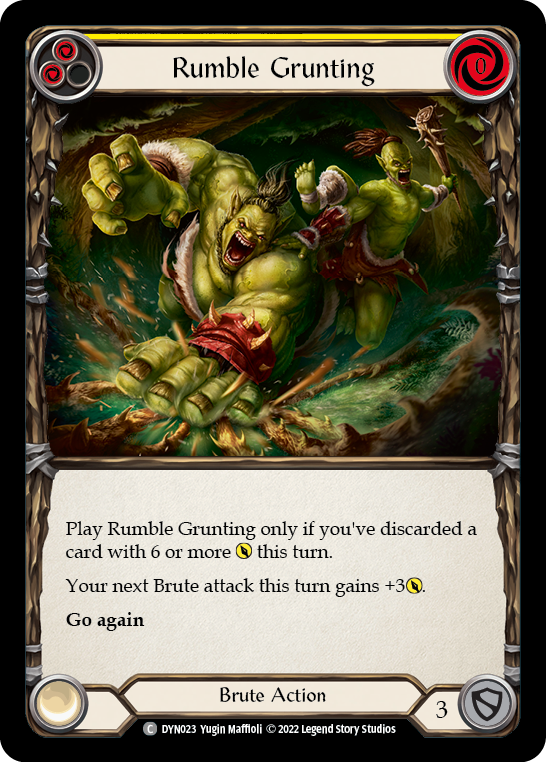 Rumble Grunting (Yellow) [DYN023] (Dynasty)  Rainbow Foil | Boutique FDB TCG